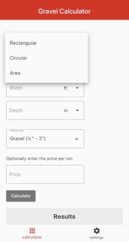 Gravel Calculator для Android — скриншот 2