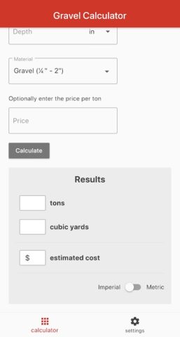 Gravel Calculator для Android — скриншот 4