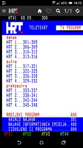HRT Teletekst для Android — скриншот 2