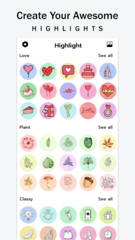 Highlight cover maker для Android — скриншот 1