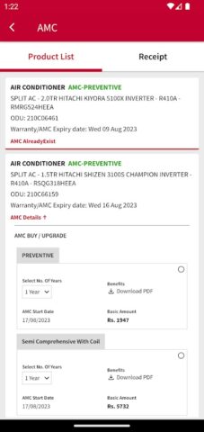Hitachi AC Customer Care для Android — скриншот 4