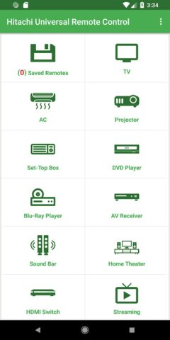 Hitachi Remote Control для Android — скриншот 1