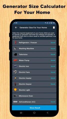 Электричество Калькулятор для Android — скриншот 5