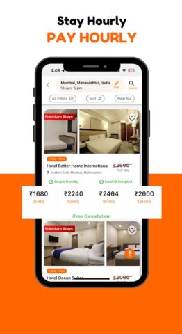Hourly Rooms Hotel Booking App для Android — скриншот 2