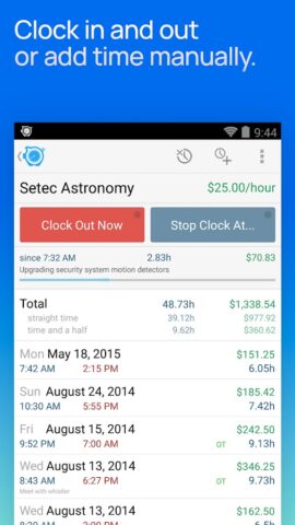 Hours Tracker Time Tracking для Android — скриншот 1