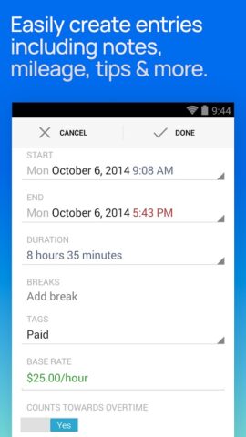 Hours Tracker Time Tracking для Android — скриншот 3