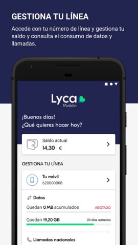 Mi Lyca — Área de cliente для Android — скриншот 1