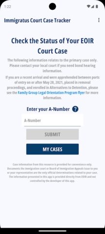 Immigratus Court Case Info для Android — скриншот 3
