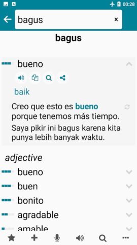 Indonesian — Spanish для Android — скриншот 2