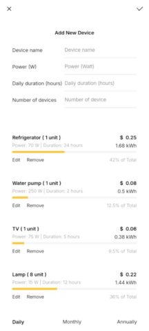 Kalkulator KWH Listrik для Android — скриншот 3