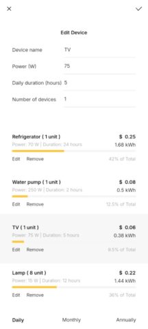 Kalkulator KWH Listrik для Android — скриншот 4