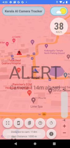 Kerala AI camera tracker radar для Android — скриншот 1