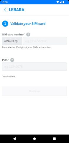 Lebara SIM Aktivierung для Android — скриншот 2