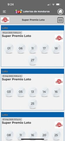 Loterías de Honduras для iOS — скриншот 4