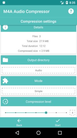 M4A Audio Compressor для Android — скриншот 2