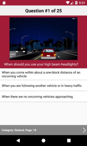 MD Practice Driving Test для Android — скриншот 3