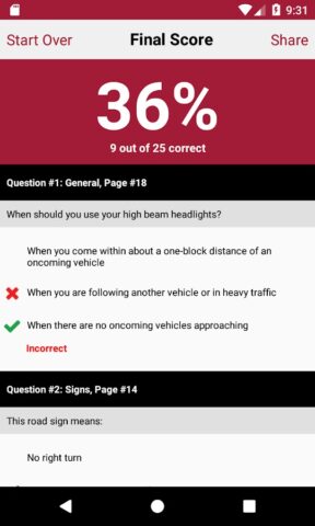MD Practice Driving Test для Android — скриншот 4