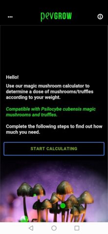 Magic Mushroom Calculator для Android — скриншот 1