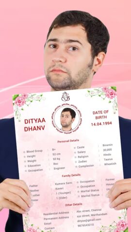 Marriage biodata profile maker для Android — скриншот 3