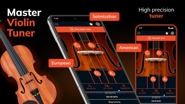 Скрипка тюнер для Android — скриншот 1