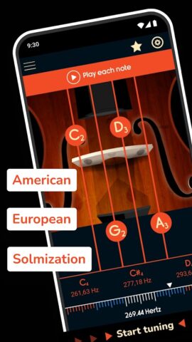 Скрипка тюнер для Android — скриншот 2