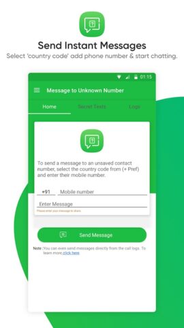 Message Unknown Number ChatApp для Android — скриншот 3