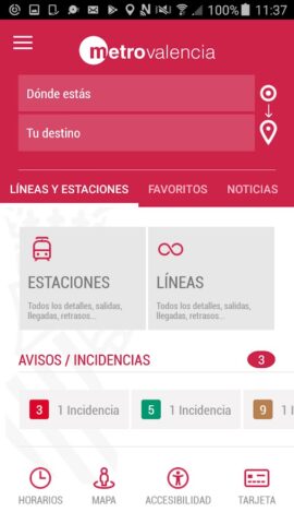 Metrovalencia для Android — скриншот 1