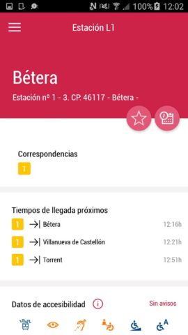 Metrovalencia для Android — скриншот 3
