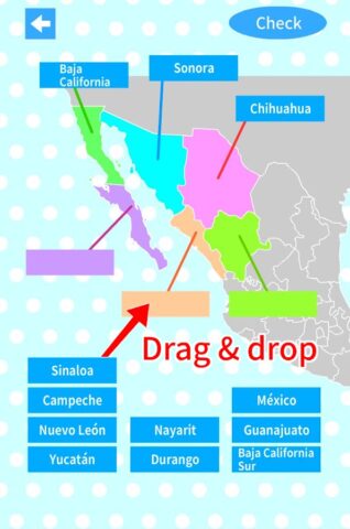 Mexico States Map Quiz для Android — скриншот 1