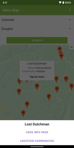 Mine Locator Map для Android — скриншот 4