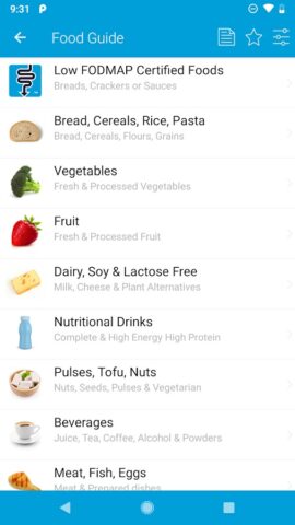 Monash University FODMAP diet для Android — скриншот 2