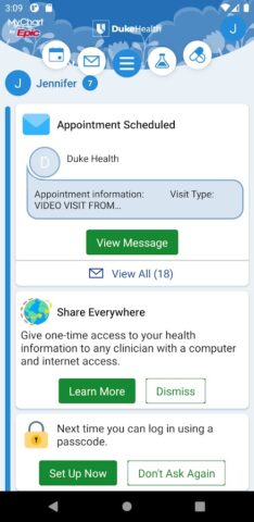 My Duke Health для Android — скриншот 4