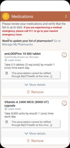 MyUTHealth для Android — скриншот 4