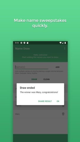 Жеребьёвка имён для Android — скриншот 3