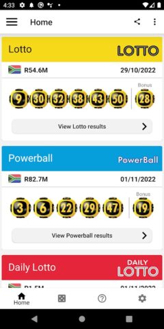 National Lottery Results для Android — скриншот 1
