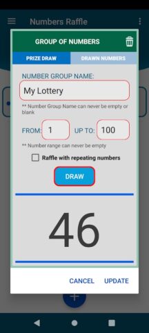 Numbers and Names Raffle для Android — скриншот 5