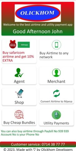 OLICKHOM — AIRTIME TO MPESA для Android — скриншот 1
