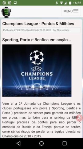 Onde Bola для Android — скриншот 3