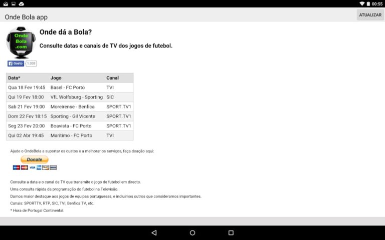 Onde Bola для Android — скриншот 5