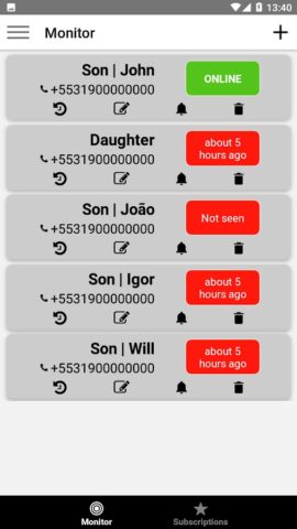 Online Monitor (Last Seen) для Android — скриншот 1
