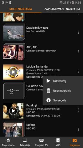 Orange TV Go для Android — скриншот 1