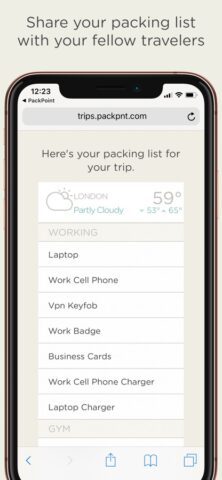 PackPoint Travel Packing List для iOS — скриншот 4