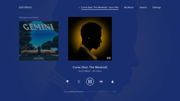 Pandora Music for TV для Android — скриншот 1