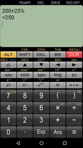 Научный калькулятор Panecal для Android — скриншот 5