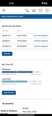 Paychex Oasis Employee Connect для Android — скриншот 2