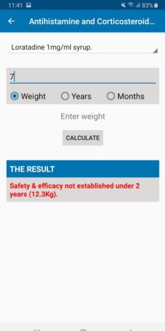 Pediatric Dose Calculator для Android — скриншот 4