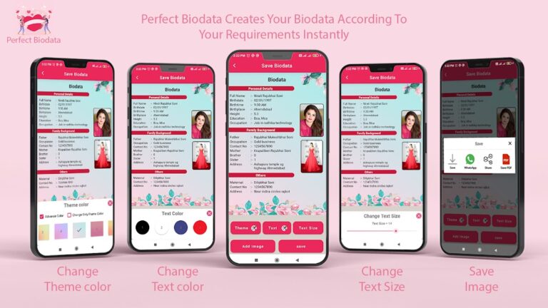 Perfect Marriage Biodata Maker для Android — скриншот 1