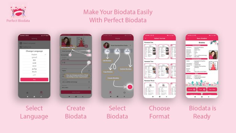 Perfect Marriage Biodata Maker для Android — скриншот 2