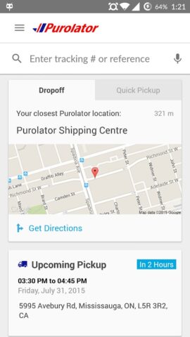Purolator для Android — скриншот 1