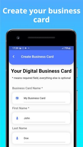 QR Code Business Card для Android — скриншот 4